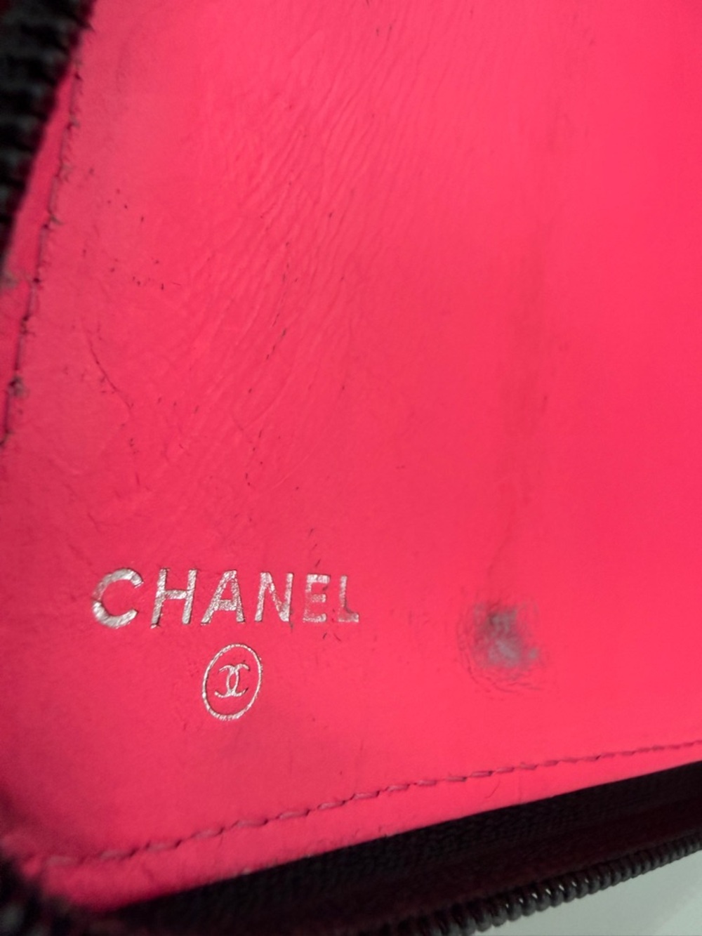 CHANEL Cambon Ligne Quilted Zip Around Travel Organizer Black/Pink Authentic - Picture 9 of 16